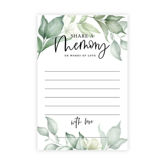 Koyal Wholesale Share a Memory Cards, Watercolor Greenery Cards for Wedding, Life Memories, 4" x 6", 52-Pk