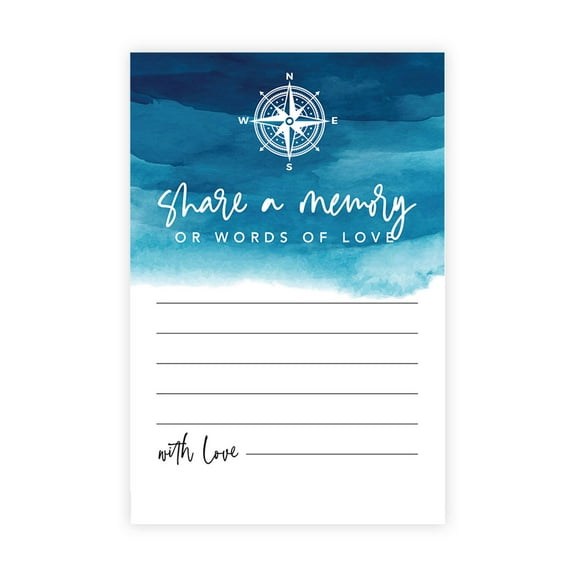 Koyal Wholesale Share a Memory Cards, Watercolor Nautical Cards for Wedding, Life Memories, 4" x 6", 52-Pk