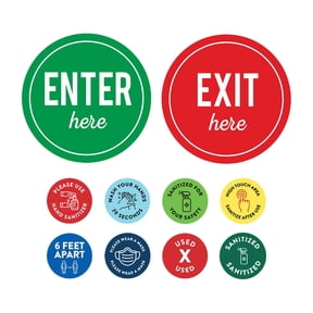Koyal Wholesale Social Distancing Directional Arrow Enter, Exit Social Distancing Floor Stickers, 50 Labels