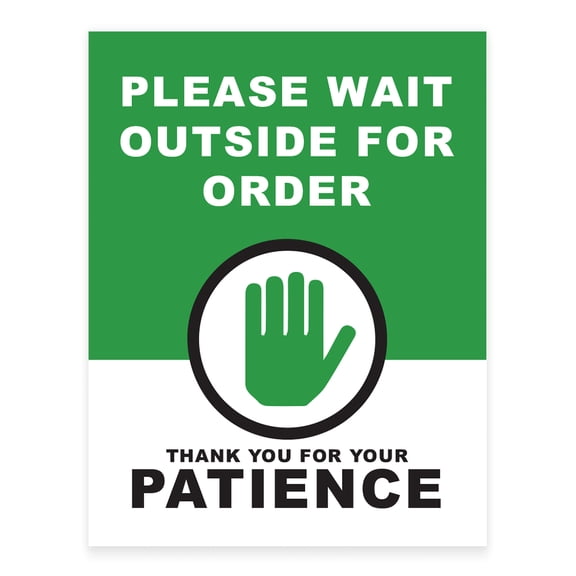 Koyal Wholesale Social Distancing Please Wait Outside For Order, Thank You For Your Patience Business Sign, 10-Pk