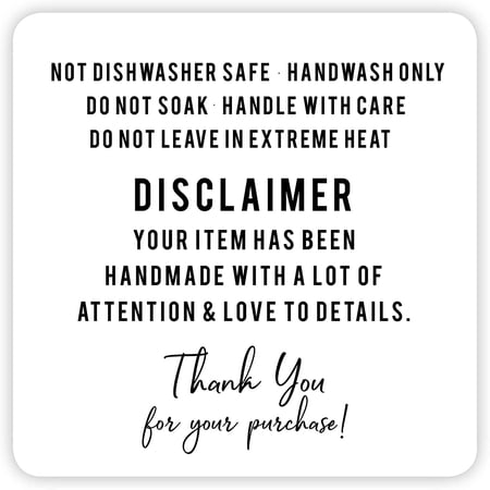 Koyal Wholesale Square Small Business Labels, Disclaimer, Set of 120
