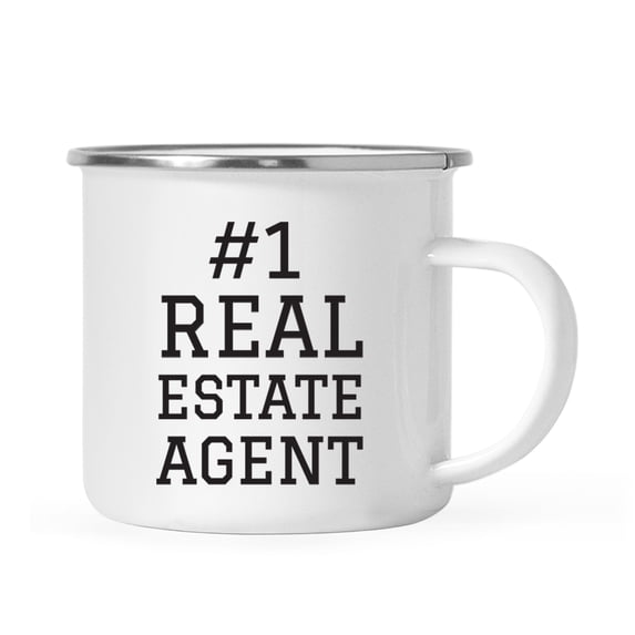 Koyal Wholesale Stainless Steel Campfire Coffee Mug, #1 Real Estate Agent, 1-Pack