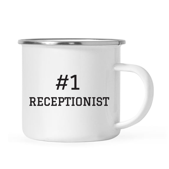 Koyal Wholesale Stainless Steel Campfire Coffee Mug, #1 Receptionist, 1-Pack