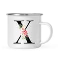 thumbnail image 1 of Koyal Wholesale Stainless Steel Campfire Coffee Mug, Blush Floral Monogram, Letter X, 1 of 5