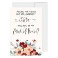 thumbnail image 1 of Koyal Wholesale Still Need My Sister Will You Be My Bridesmaid Proposal Cards with Envelopes, Set of 16 Floral 4 x 6-In, 1 of 5