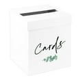 thumbnail image 1 of Koyal Wholesale Sturdy White Wedding Day Card Box Minimal Eucalyptus Stem Wedding Gift Boxes for Cards 10x10x10 Inches, 1 of 5