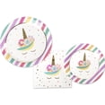 thumbnail image 1 of Koyal Wholesale Tableware Unicorn Party Plates and Napkins Set, 40-Pack, 1 of 4
