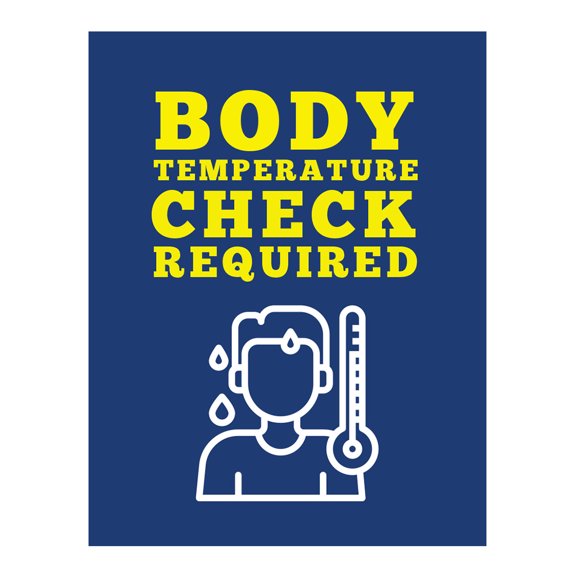 Koyal Wholesale Temperature Check Body Temperature Check Required Business Signs, 10-Pack