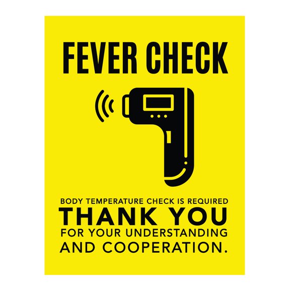 Koyal Wholesale Temperature Check Fever Check, Thank You For Understanding Business Signs, 10-Pack