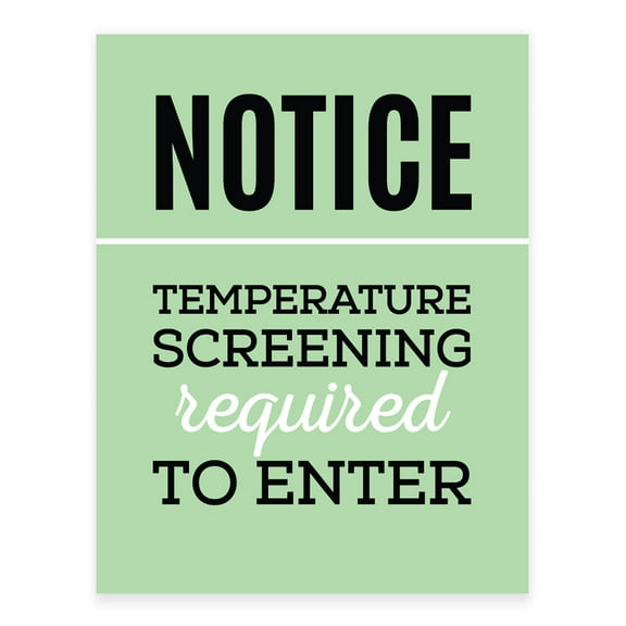 Koyal Wholesale Temperature Check Notice, Temperature Screening Required Business Signs, 10-Pack