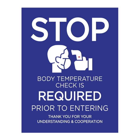 Koyal Wholesale Temperature Check Stop, Body Temperature Check Required Business Signs,10-Pack