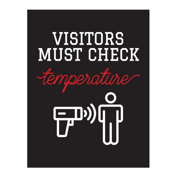 Koyal Wholesale Temperature Check Visitors Must Check Temperature Business Signs, 10-Pack