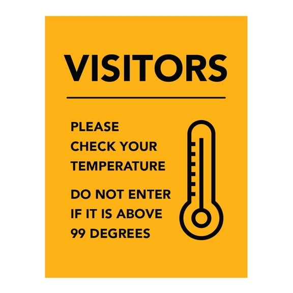 Koyal Wholesale Temperature Check Visitors, Please Check Your Temperature Business Signs, 10-Pack