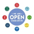 thumbnail image 1 of Koyal Wholesale Temporary Store Office Hours for Social Distancing We Are Open, Come On In Business Signs, 50 Labels, 1 of 5