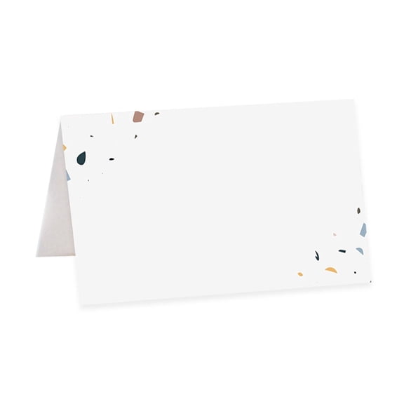 Koyal Wholesale Terrazzo Table Tent Place Cards for Wedding Party Tables, Seating Name Place Cards, 56 Pack