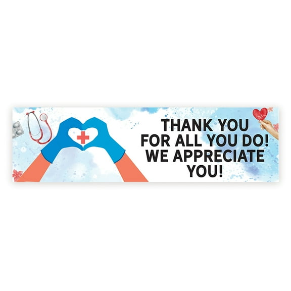 Koyal Wholesale Thank You For All You Do, Happy Nurses Week Decorations Banner, Large CNA Week Banner Decor, Pk-1