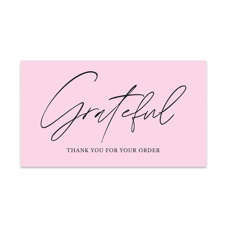 Koyal Wholesale Thank You For Supporting My Small Business Cards, Bubblegum Pink, 100-Pack, 2 x 3.5- Inch