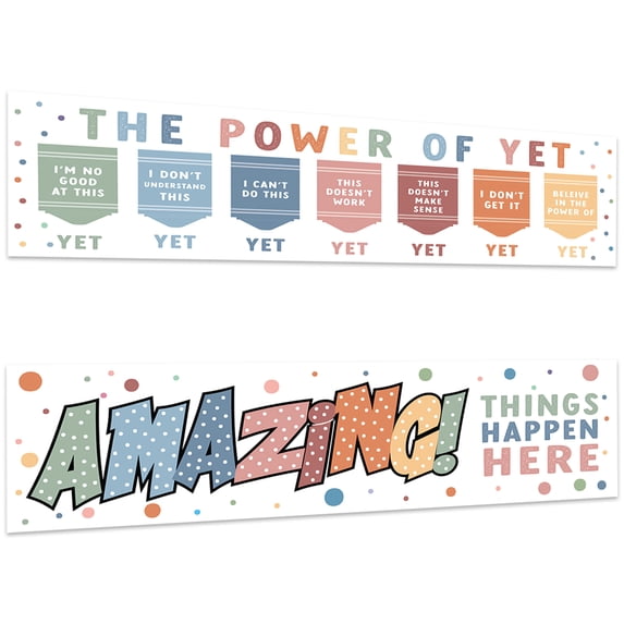 Koyal Wholesale The Power Of Yet Growth Mindset Classroom Banner Sign ...