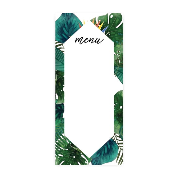 Koyal Wholesale Tropical Palm Leaves Printable Wedding Paper Menu Cards for DIY Printer, Pack of 52