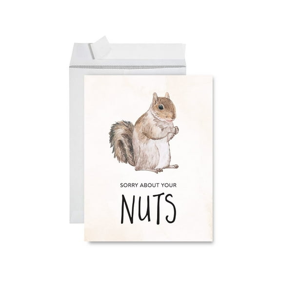 Koyal Wholesale Vasectomy Jumbo Card, Sorry About Your Nuts, Squirrel Design