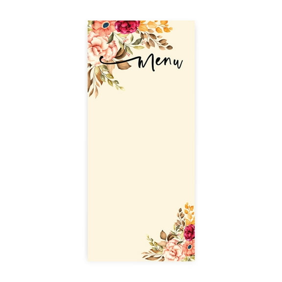 Koyal Wholesale Vintage Floral Printable Wedding Paper Menu Cards for DIY Printer, Pack of 52
