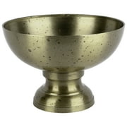 Koyal Wholesale Vintage Gold Modern Minimalist Round Pedestal Bowl Metal Compote Bowl Vase, 6" x 4.25"
