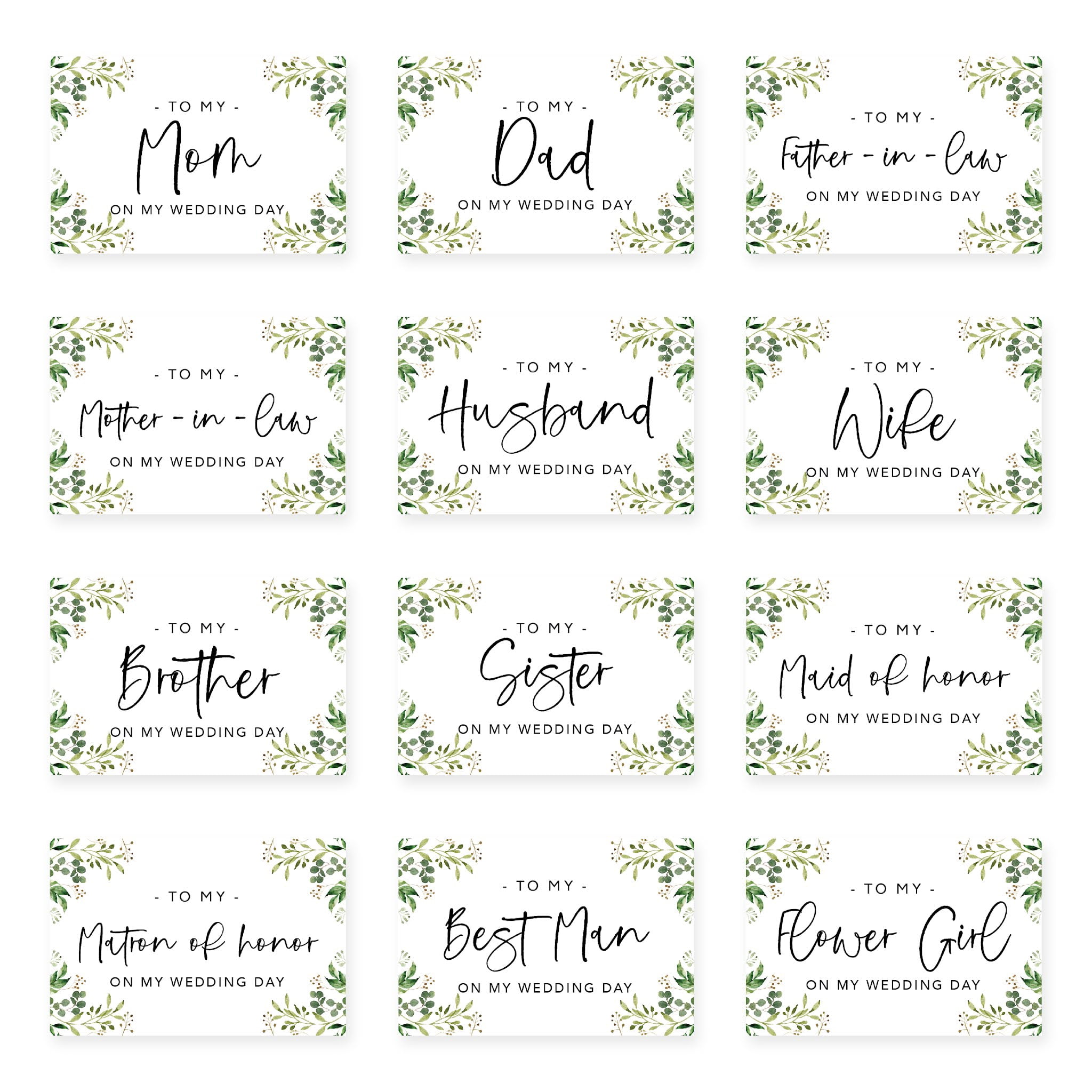 Koyal Wholesale Wedding Day Gift Cards Set with Envelopes Set of 12 Koyal Wholesale Wedding Day Gift Cards Set with Envelopes Set of 12