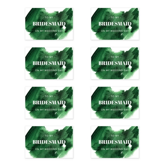 Koyal Wholesale Wedding Day Gift Cards with Envelopes Emerald Green Brushstroke To My Bridesmaid On My Wedding Day (8)