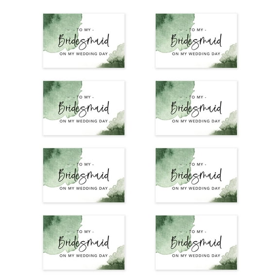 Koyal Wholesale Wedding Day Gift Cards with Envelopes Emerald Green Watercolor To My Bridesmaid On My Wedding Day (8)