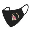 thumbnail image 1 of Koyal Wholesale Wedding Face Mask, Black Pink Floral Monogram D, 1 Replaceable PM 2.5 Protection Filter, 1 of 5