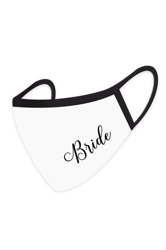 Wedding Face Mask, Bride Design, White Cloth Face Masks with 1 Replaceable PM 2.5 Filter, 1-Pack