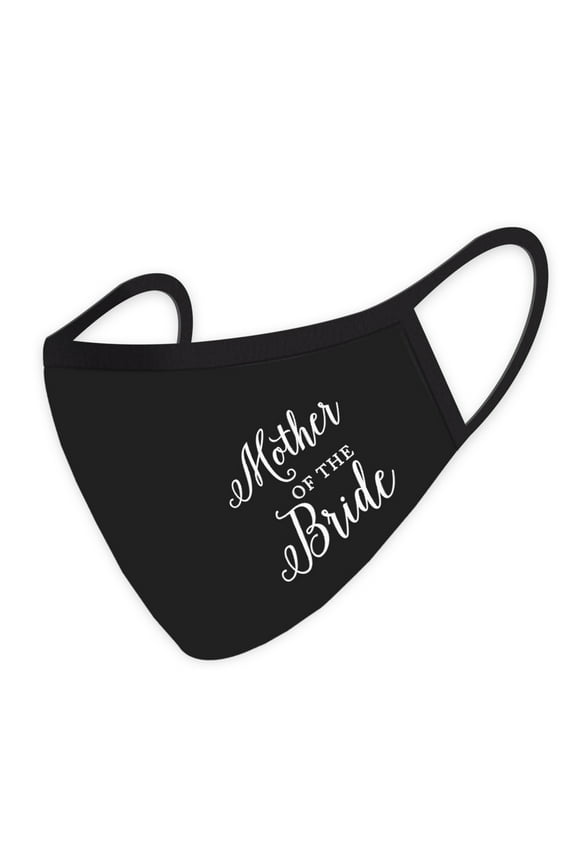 Wedding Face Mask, Mother of the Bride Design, Black Masks with 1 Replaceable PM 2.5 Protection Filter