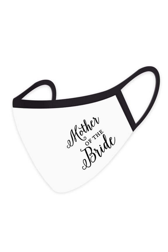 Wedding Face Mask, Mother of the Bride, White Cloth Face Mask with 1 Replaceable PM 2.5 Filter, 1-Pack