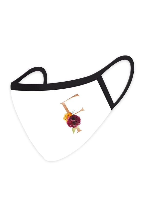 Wedding Face Mask, Pink Floral Monogram G, Cloth Face Masks with 1 Replaceable PM 2.5 Protection Filter