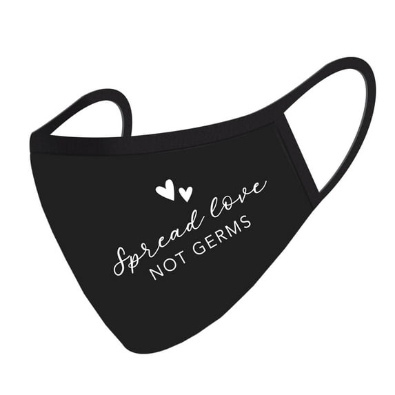 Koyal Wholesale Wedding Face Mask, Spread Love Not Germs, Black Cloth Mask with 1 Replaceable PM 2.5 Protection Filter
