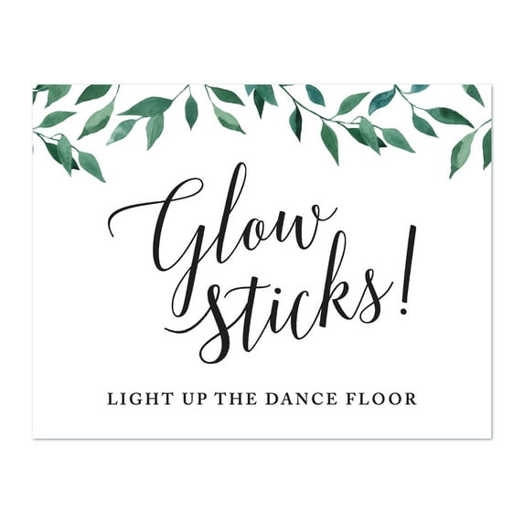Koyal Wholesale Greenery Glow Sticks Dance Floor Wedding Sign 8.5x11 Party Decor