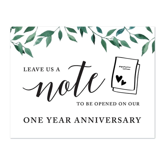 Koyal Wholesale Wedding Party Signs, Natural Greenery, Time Capsule Leave Us A Note with Your Predictions, 1-Pack