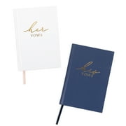 Koyal Wholesale Wedding Vow Books for His and Hers Wedding Day with Gold Foil Edges - Officiant Book Keepsakes, Set of 2