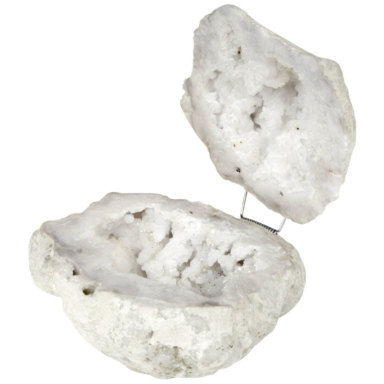 Koyal Wholesale White Crystal Geode Round Ring Box for Proposal