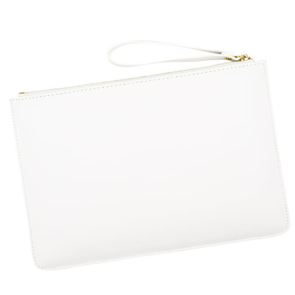 Koyal Wholesale White Vegan Leather Wristlet Clutch Purse Pouch Bag for Women, Cosmetic Bag for Proposal Gifts, 1-Pack