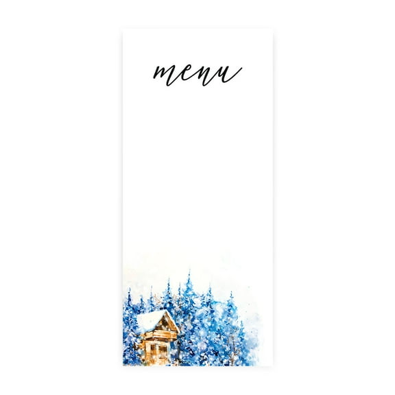 Koyal Wholesale Winter Printable Wedding Paper Menu Cards for DIY Printer, Pack of 52