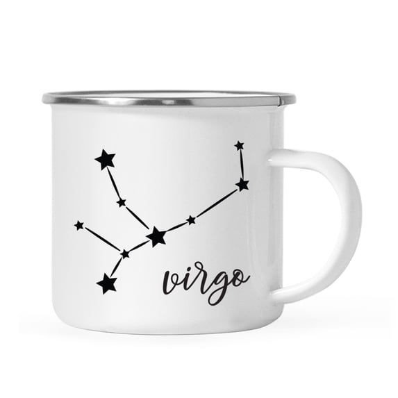 Koyal Wholesale Zodiac Sign Campfire Coffee Mug Virgo Star Constellation, Minimalistic Black