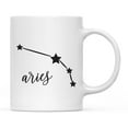 thumbnail image 1 of Koyal Wholesale Zodiac Sign Ceramic Coffee Mug, Aries Star Constellation, Minimalistic Black, 1 of 5
