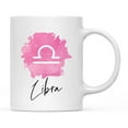 thumbnail image 1 of Koyal Wholesale Zodiac Sign Ceramic Coffee Mug, Libra Sign Symbol, Pink Watercolor Design, 1 of 5