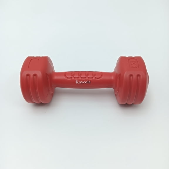 Koycola Dumbbells Red Plastic Dumbbell, Textured Grip Handle, Portable Design, 1 kg