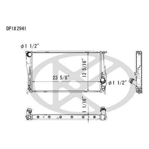 Koyo Cooling Aluminum Core Radiator, Plastic Tank Fits select: 2013-2015 BMW X1, 2007-2011 BMW 335