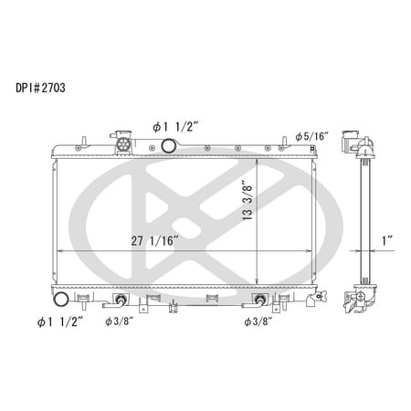 Koyo Cooling Aluminum Core Radiator, Plastic Tank