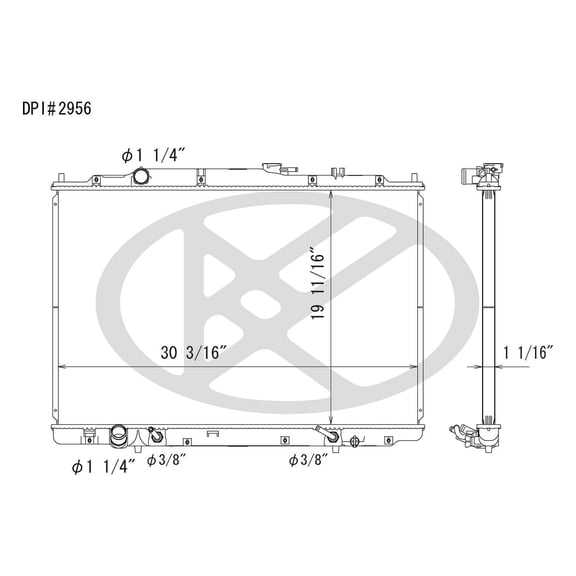 Koyo Cooling Aluminum Core Radiator, Plastic Tank