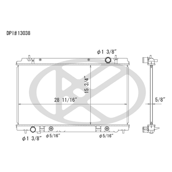 Koyo Cooling Aluminum Core Radiator, Plastic Tank