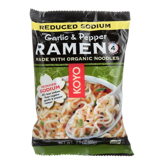 Koyo Foods Organic Garlic Pepper Ramen Noodles, 2.1 Ounce -- 12 per case.